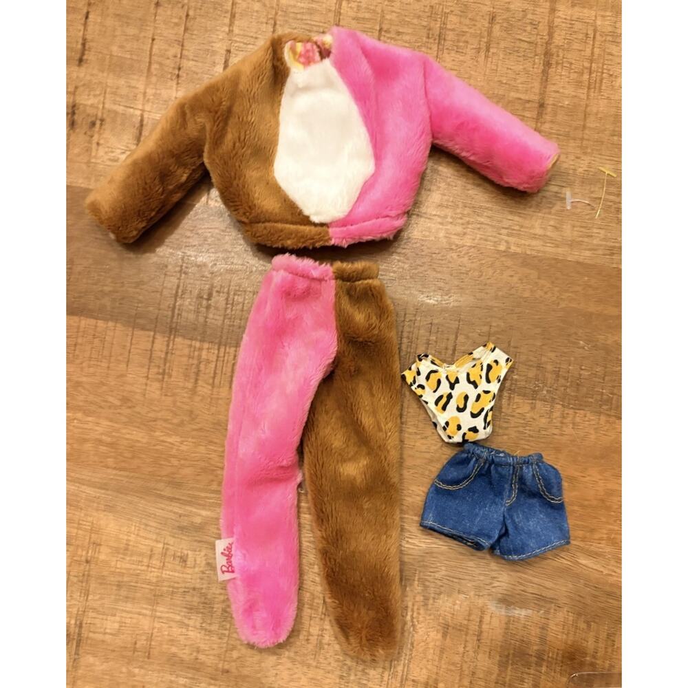 Barbie Cutie Reveal Jungle Series Monkey Costume/outfit Pink And Brown And More!